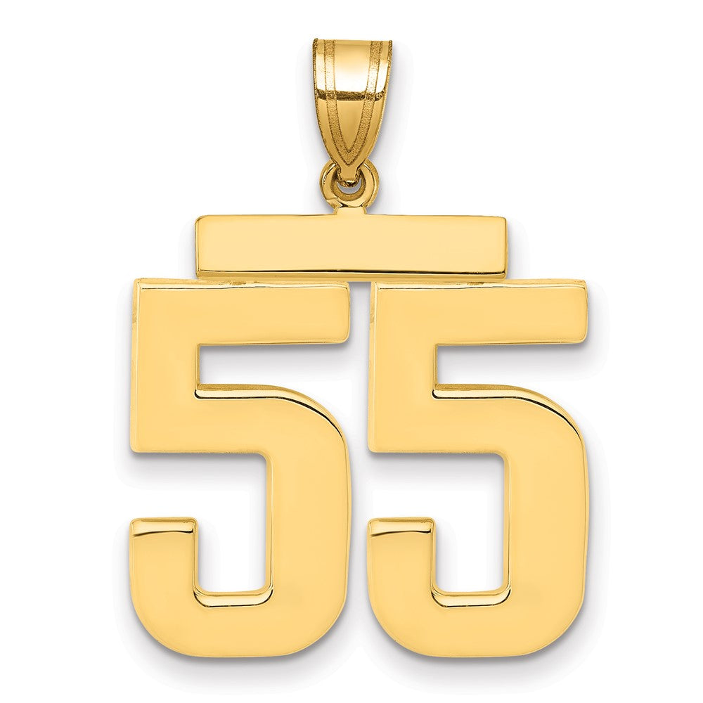 10K Yellow Gold Large Polished Number 55 Charm