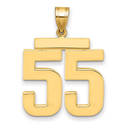 14k Yellow Gold Large Polished Number 55 Charm
