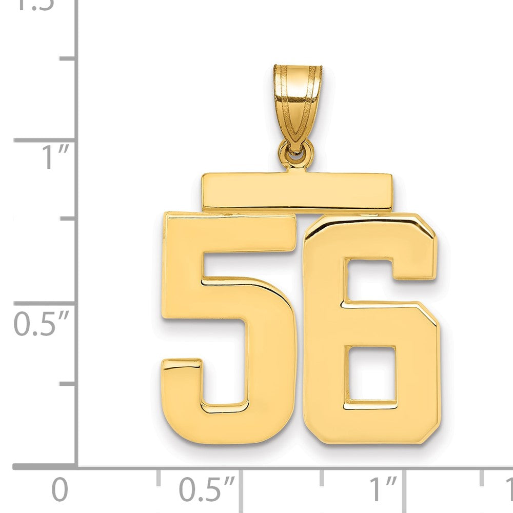 10K Yellow Gold Large Polished Number 56 Charm