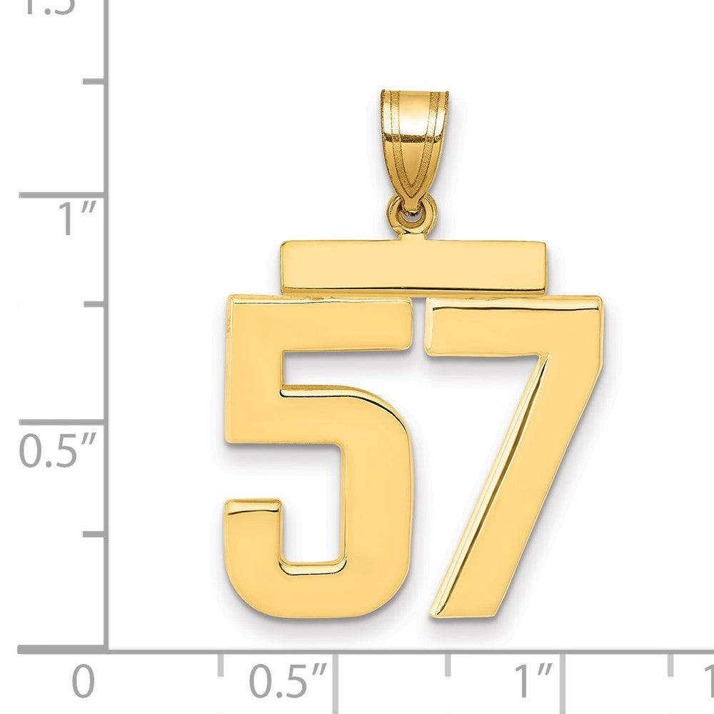 14k Yellow Gold Large Polished Number 57 Charm