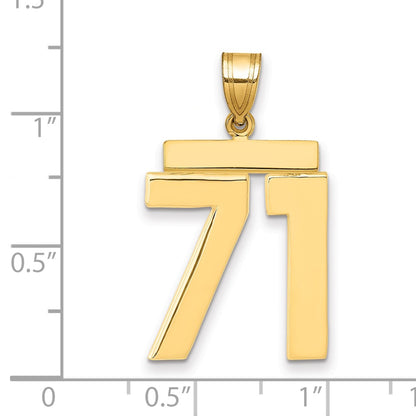 14k Yellow Gold Large Polished Number 71 Charm