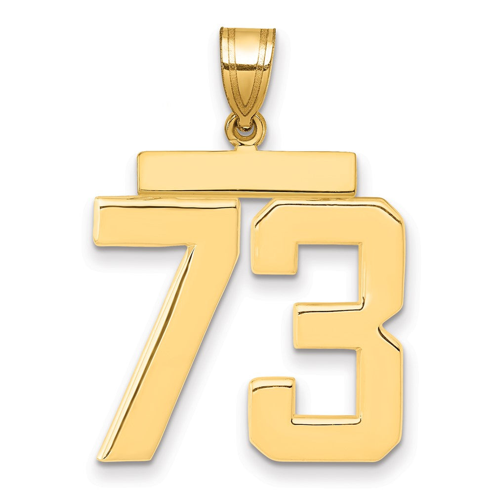 10K Yellow Gold Large Polished Number 73 Charm