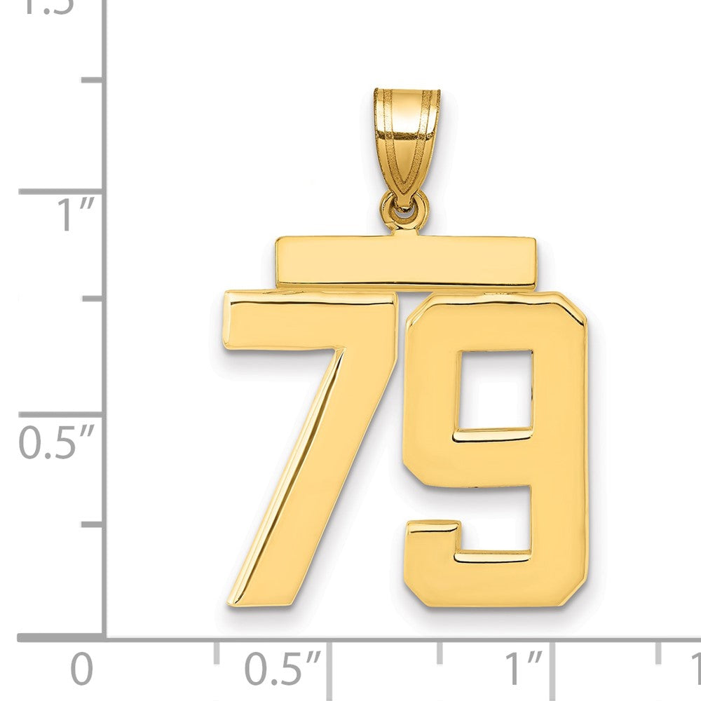 14k Yellow Gold Large Polished Number 79 Charm