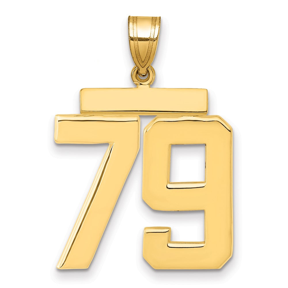 10K Yellow Gold Large Polished Number 79 Charm