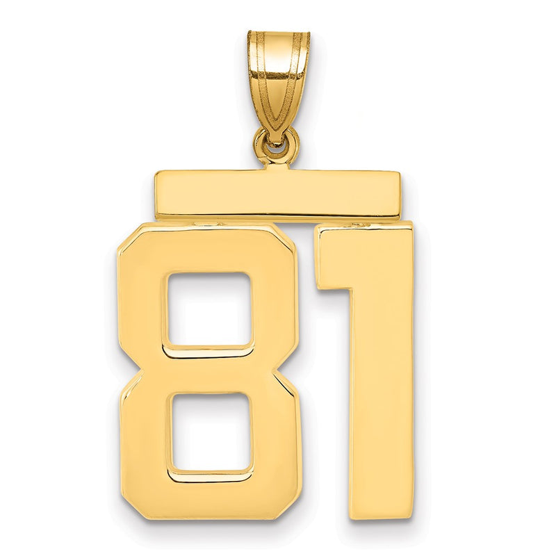 14k Yellow Gold Large Polished Number 81 Charm