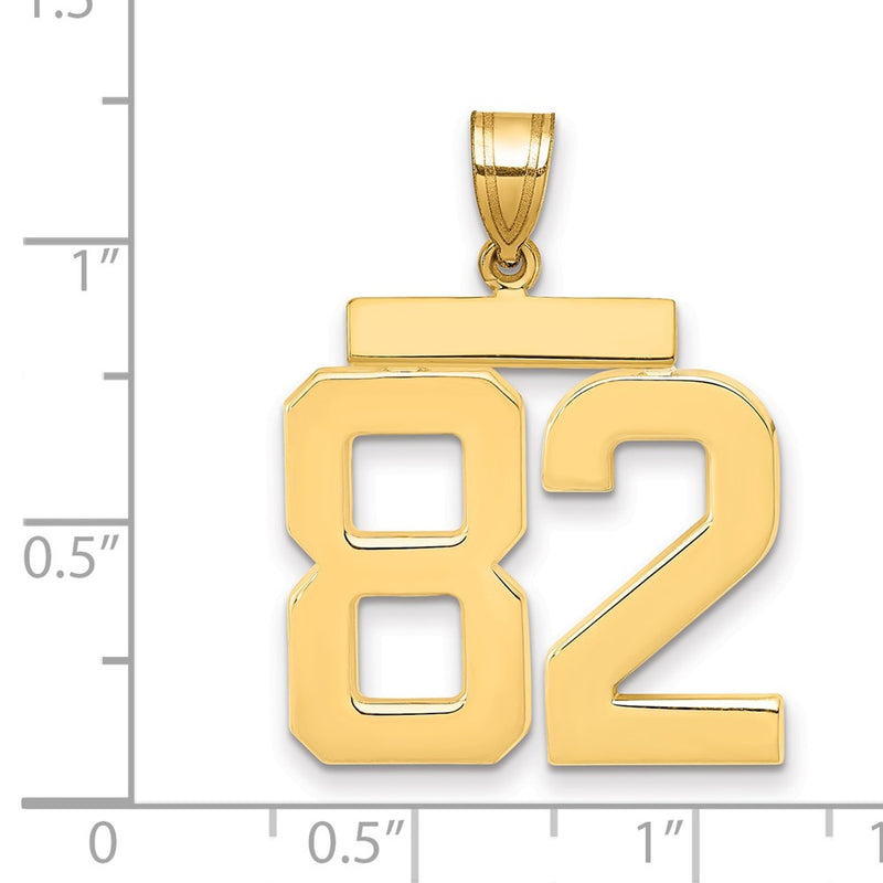 14k Yellow Gold Large Polished Number 82 Charm