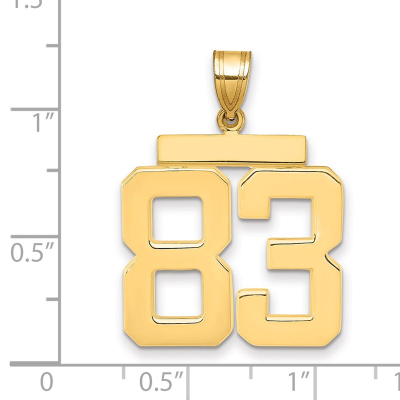 14k Yellow Gold Large Polished Number 83 Charm