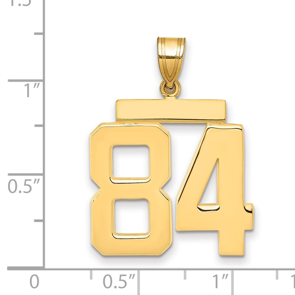 10K Yellow Gold Large Polished Number 84 Charm