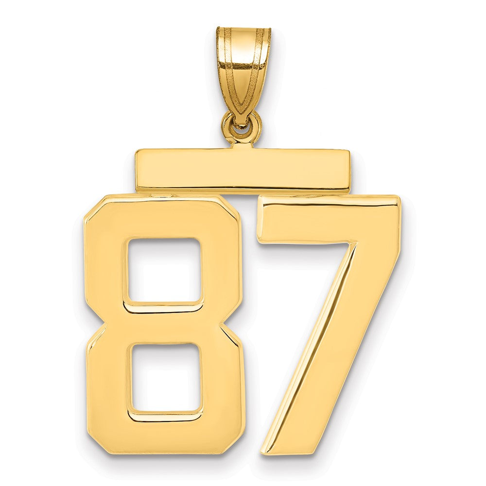 14k Yellow Gold Large Polished Number 87 Charm