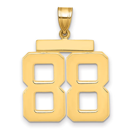 14k Yellow Gold Large Polished Number 88 Charm