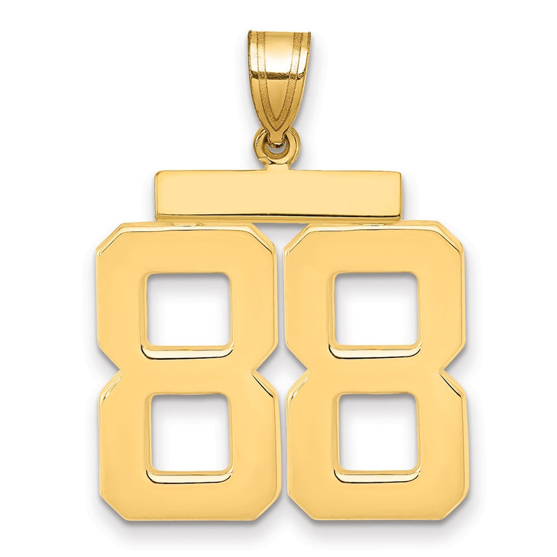 14k Yellow Gold Large Polished Number 88 Charm