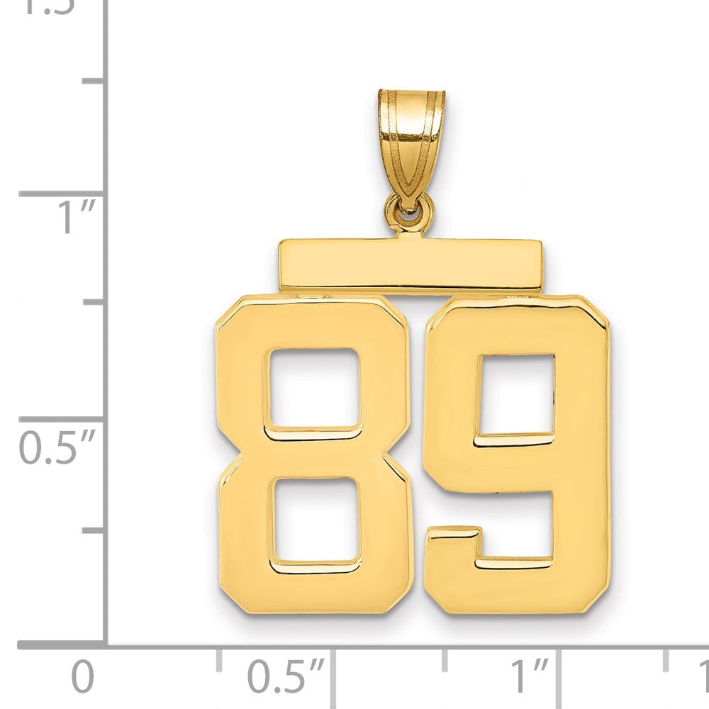 14k Yellow Gold Large Polished Number 89 Charm
