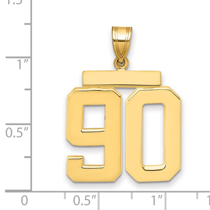 14k Yellow Gold Large Polished Number 90 Charm