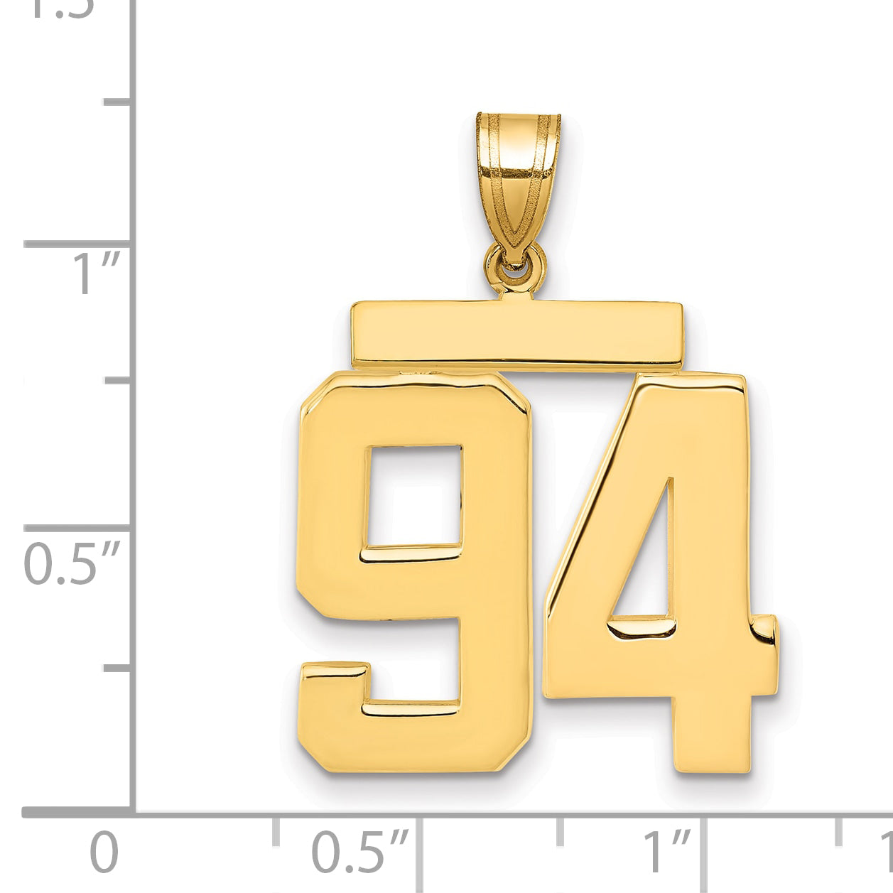 10K Yellow Gold Large Polished Number 94 Charm