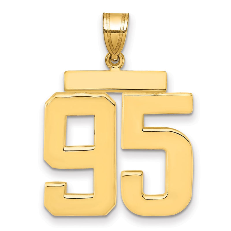 14k Yellow Gold Large Polished Number 95 Charm