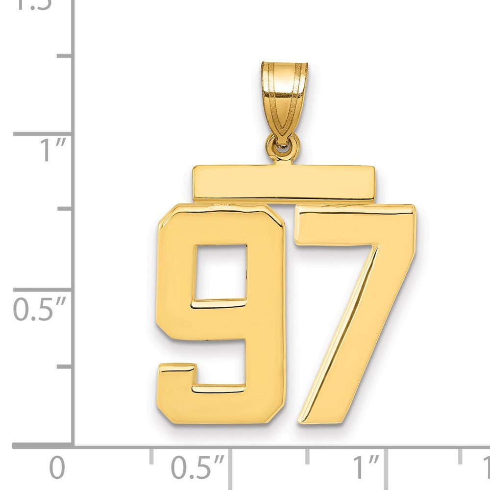 14k Yellow Gold Large Polished Number 97 Charm