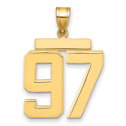 10K Yellow Gold Large Polished Number 97 Charm