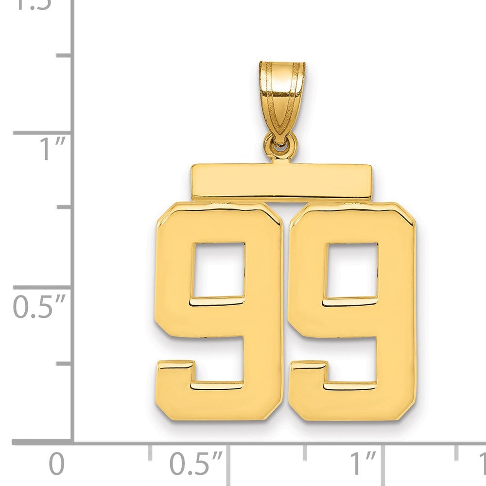 14k Yellow Gold Large Polished Number 99 Charm