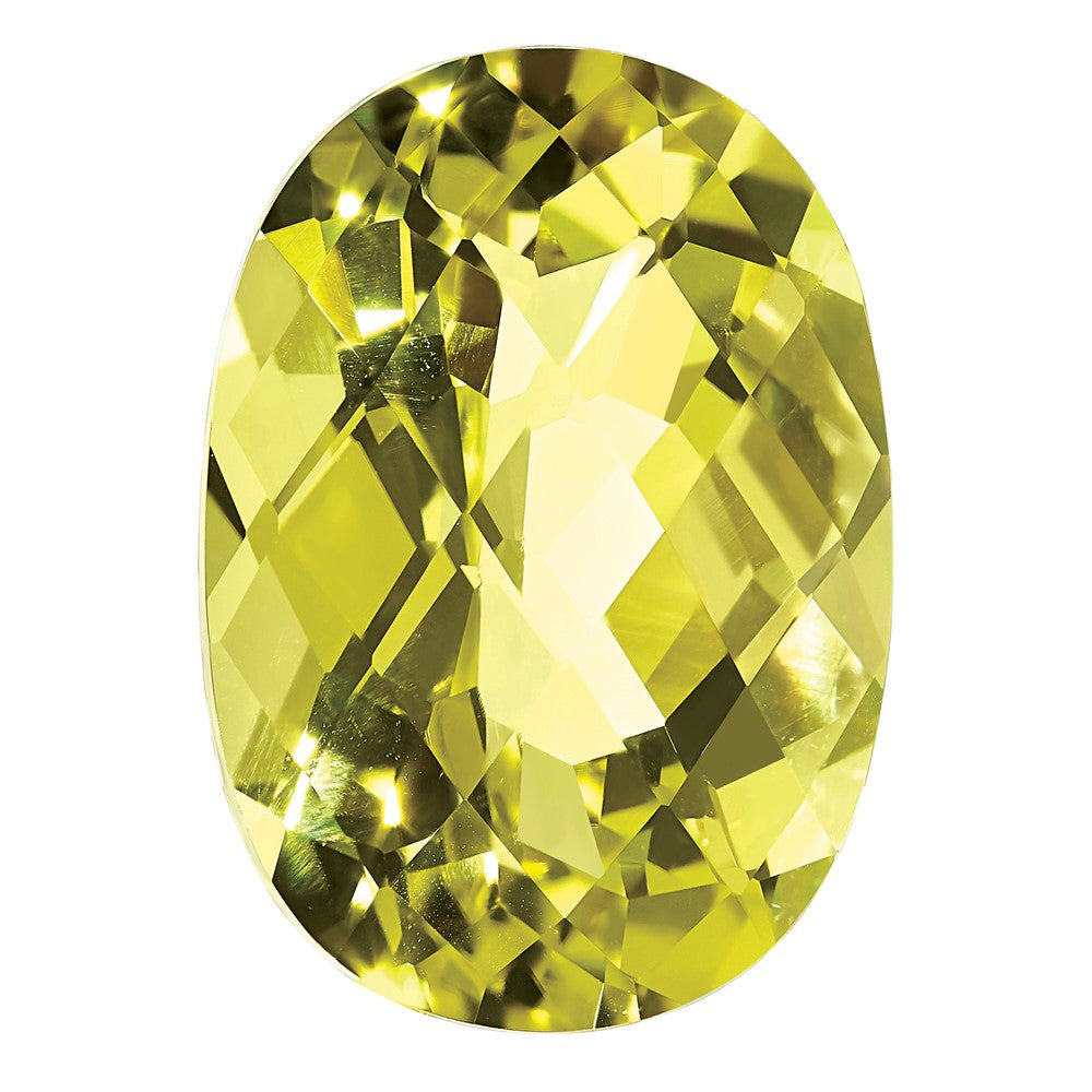 Gemstone Lemon Quartz Aa Quality 10X8mm Oval Checkerboard