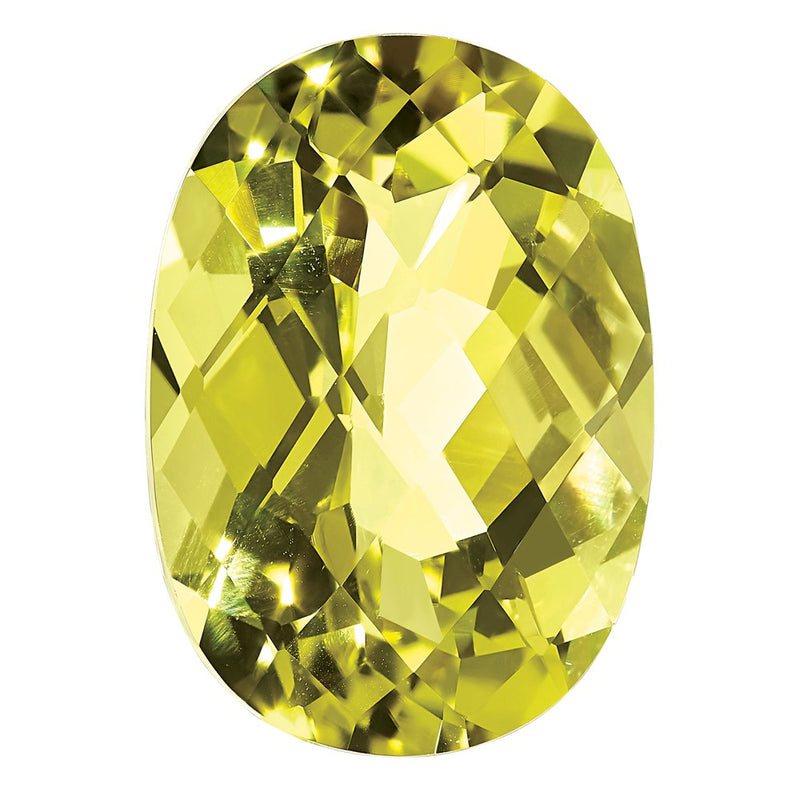 Gemstone Lemon Quartz Aa Quality 12X10mm Oval Checkerboard