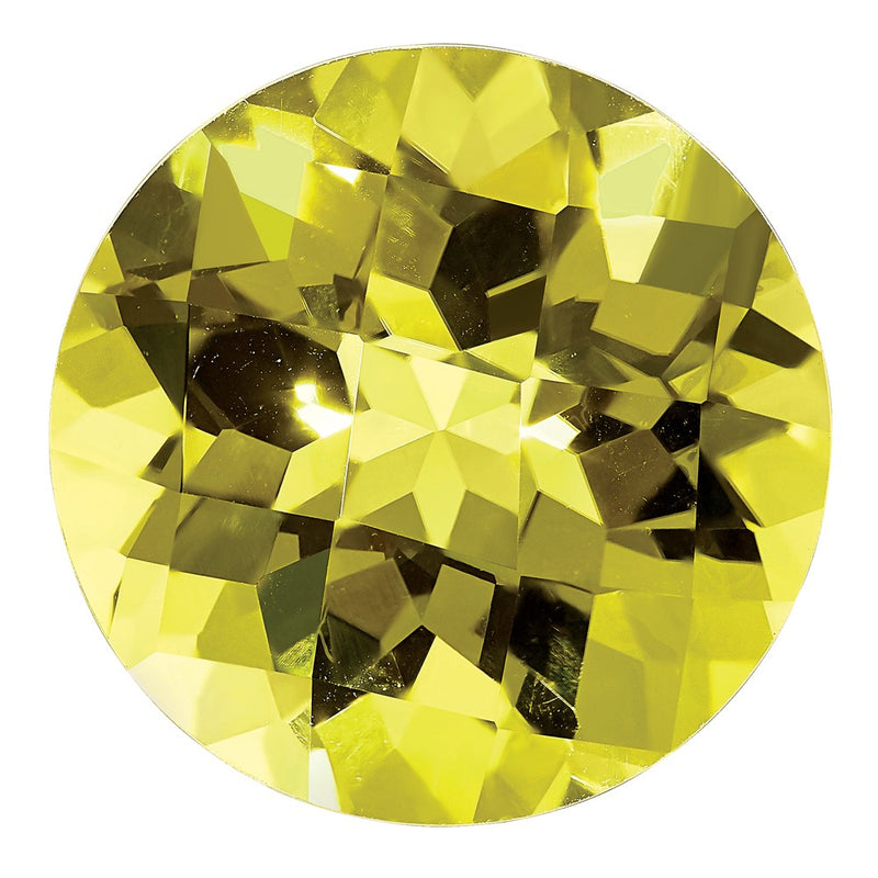 Gemstone Lemon Quartz Aa Quality 10mm Round Checkerboard