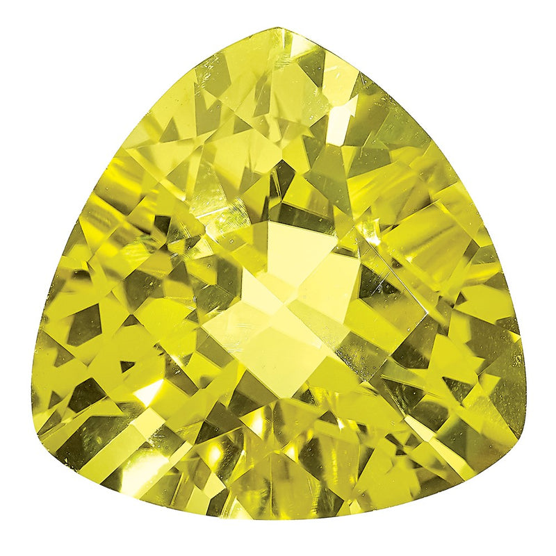 Gemstone Lemon Quartz Aa Quality 12mm Trillion Checkerboard