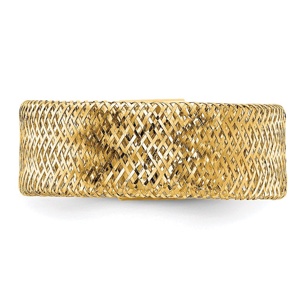 14K Yellow Gold Polished/Textured Stretch Ring