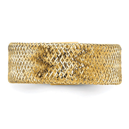 14K Yellow Gold Polished/Textured Stretch Ring