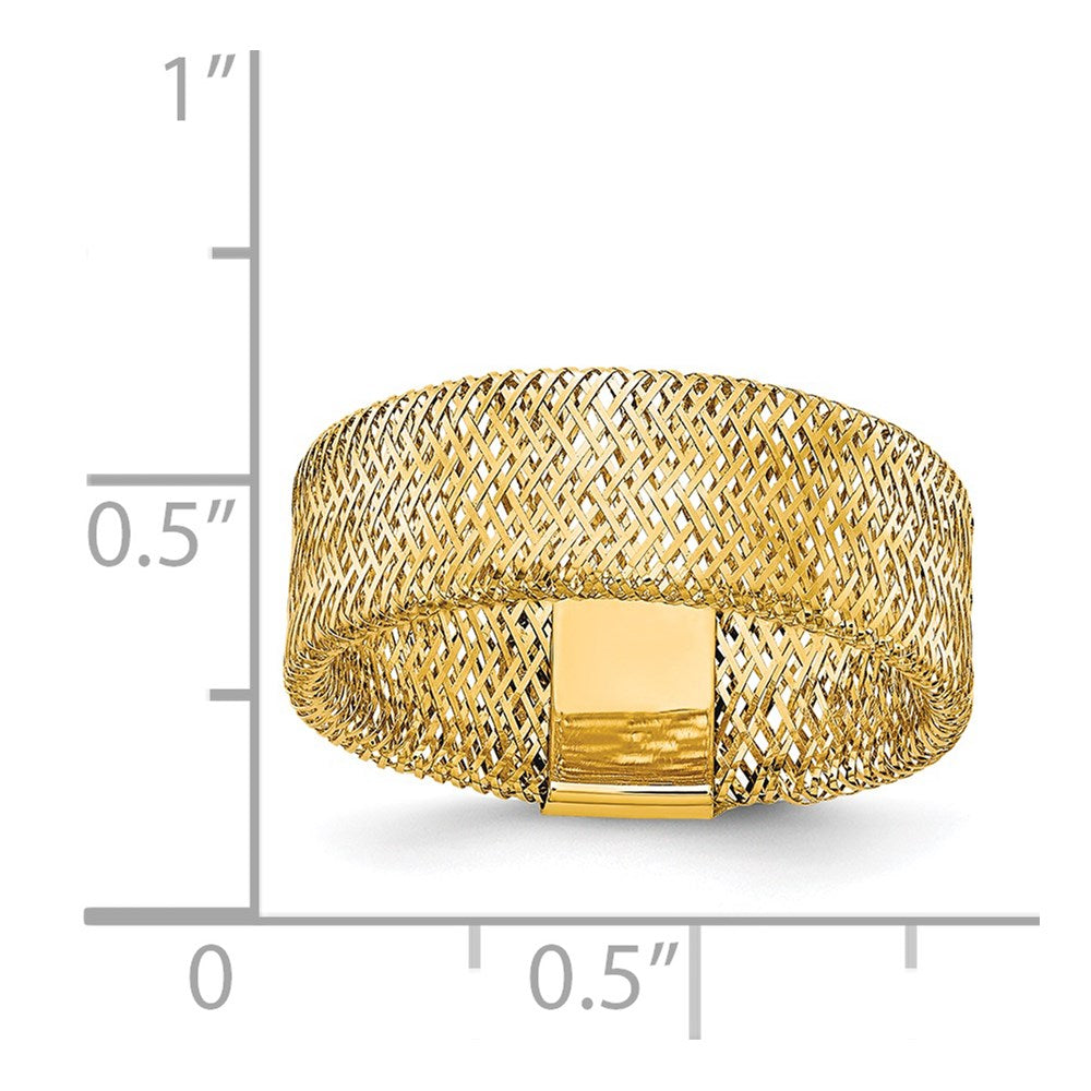 14K Yellow Gold Polished/Textured Stretch Ring