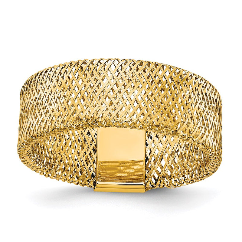 14K Yellow Gold Polished/Textured Stretch Ring
