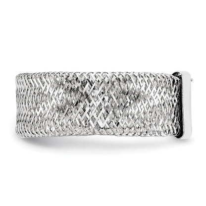 14K Yellow & Rhodium White Plating Stretch Ring