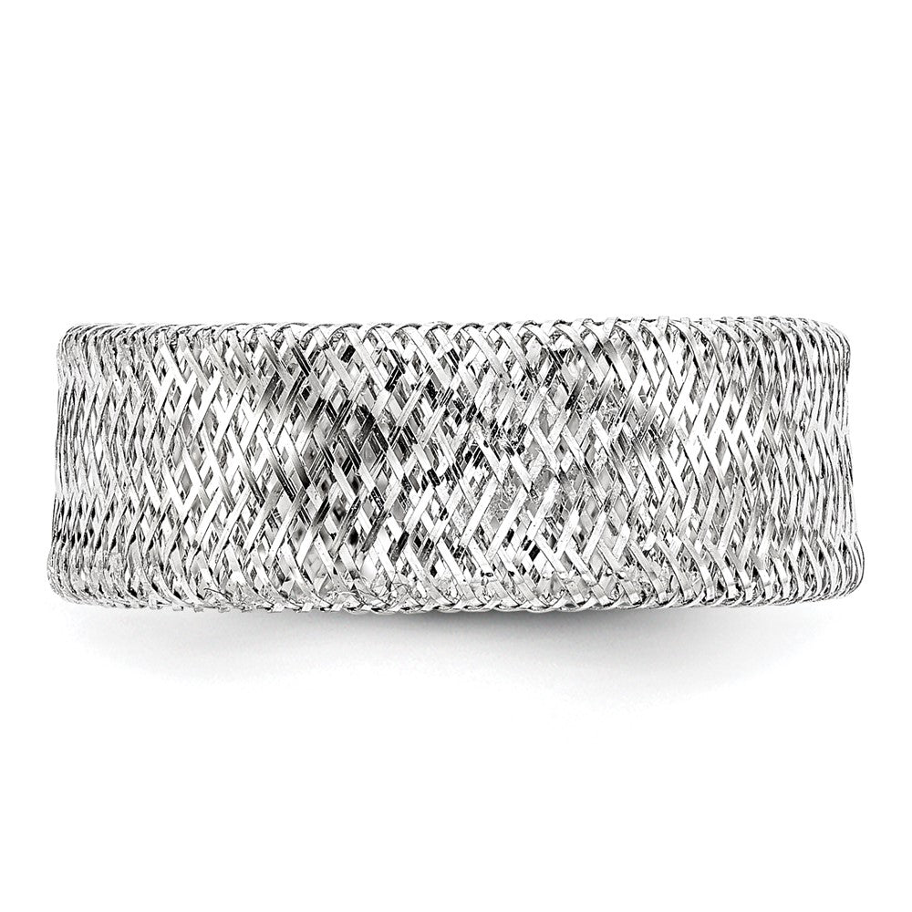 14K Yellow & Rhodium White Plating Stretch Ring