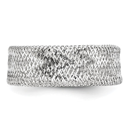 14K Yellow & Rhodium White Plating Stretch Ring