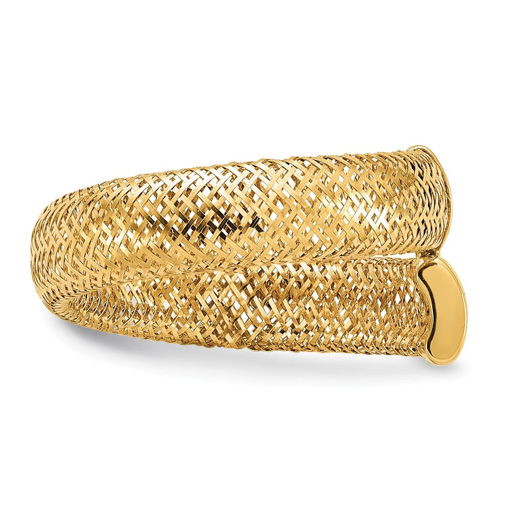14K Yellow Gold Mesh Bypass Stretch Ring