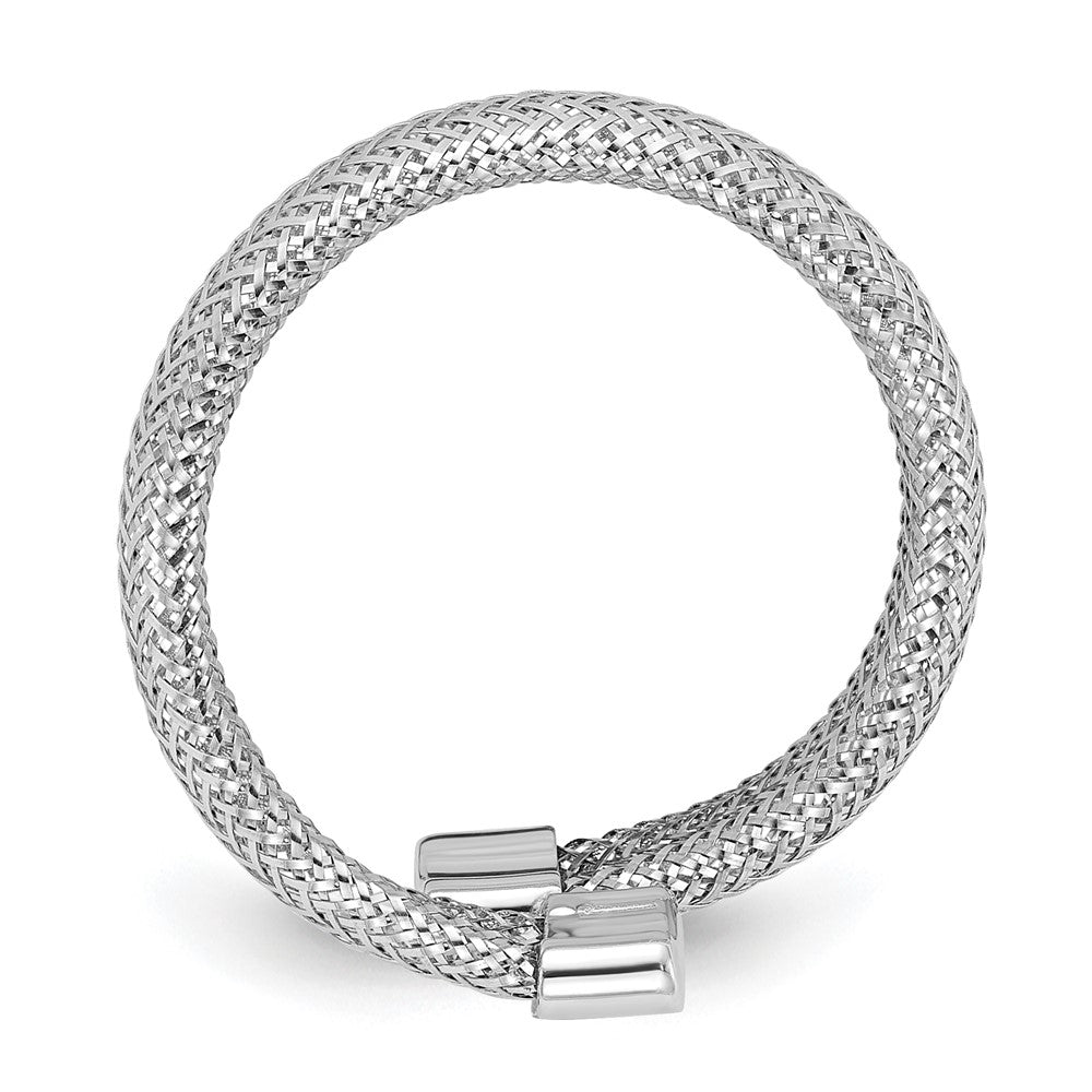14K Yellow & Rhodium Mesh Bypass Stretch Ring