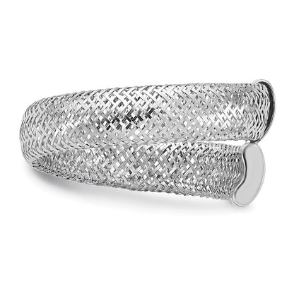 14K Yellow & Rhodium Mesh Bypass Stretch Ring