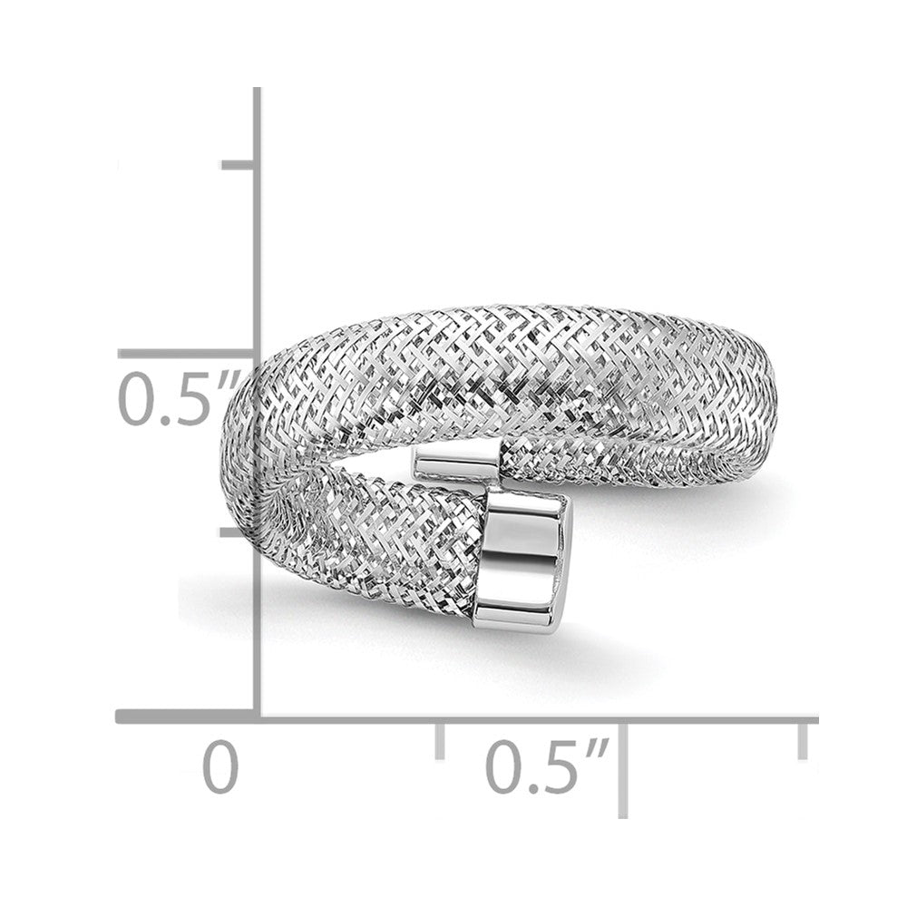 14K Yellow & Rhodium Mesh Bypass Stretch Ring