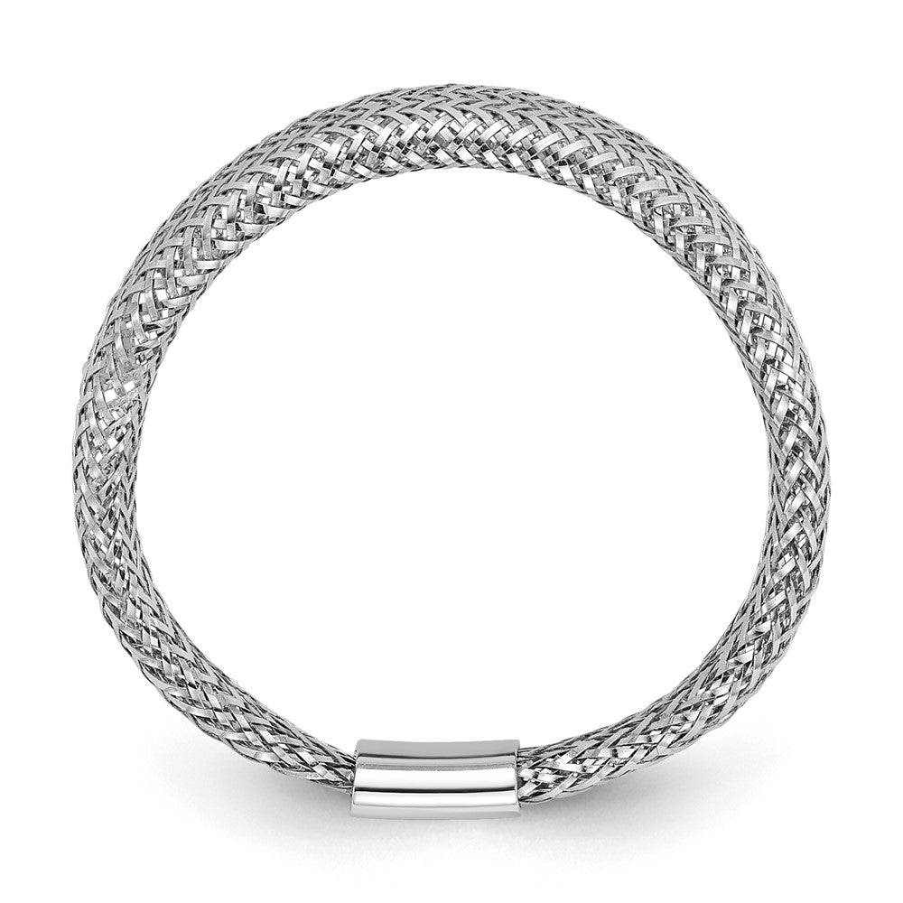 14K Yellow & Rhodium Mesh Tapered Stretch Ring