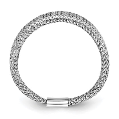 14K Yellow & Rhodium Mesh Tapered Stretch Ring