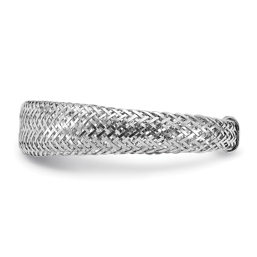 14K Yellow & Rhodium Mesh Tapered Stretch Ring