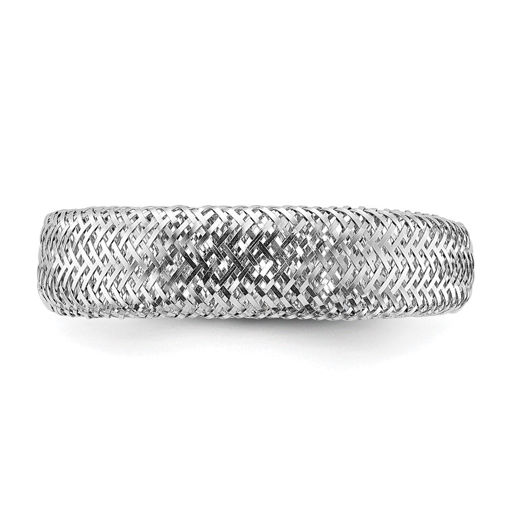 14K Yellow & Rhodium Mesh Tapered Stretch Ring