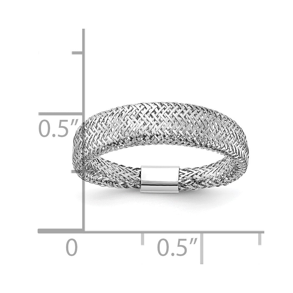 14K Yellow & Rhodium Mesh Tapered Stretch Ring