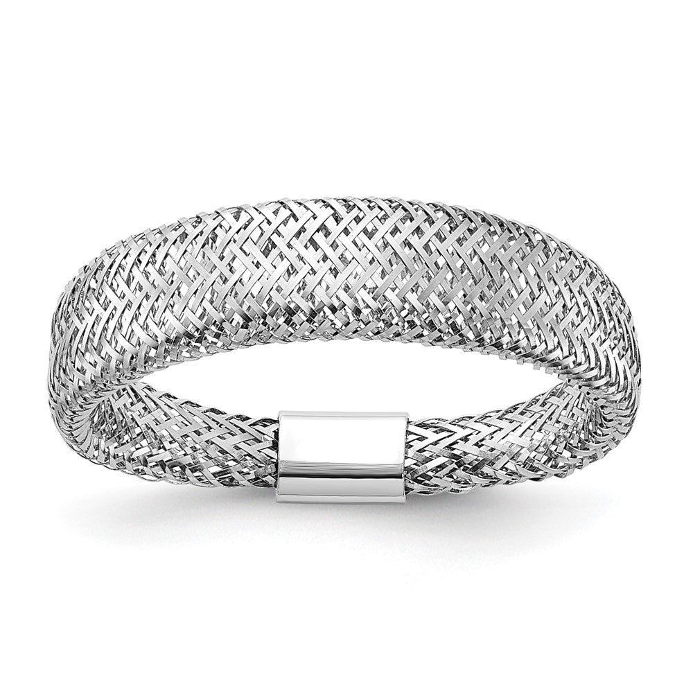 14K Yellow & Rhodium Mesh Tapered Stretch Ring