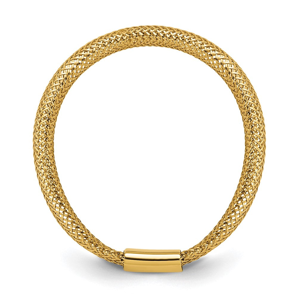 14K Yellow Gold Polished Mesh Stretch Ring