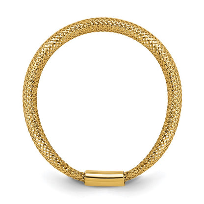 14K Yellow Gold Polished Mesh Stretch Ring
