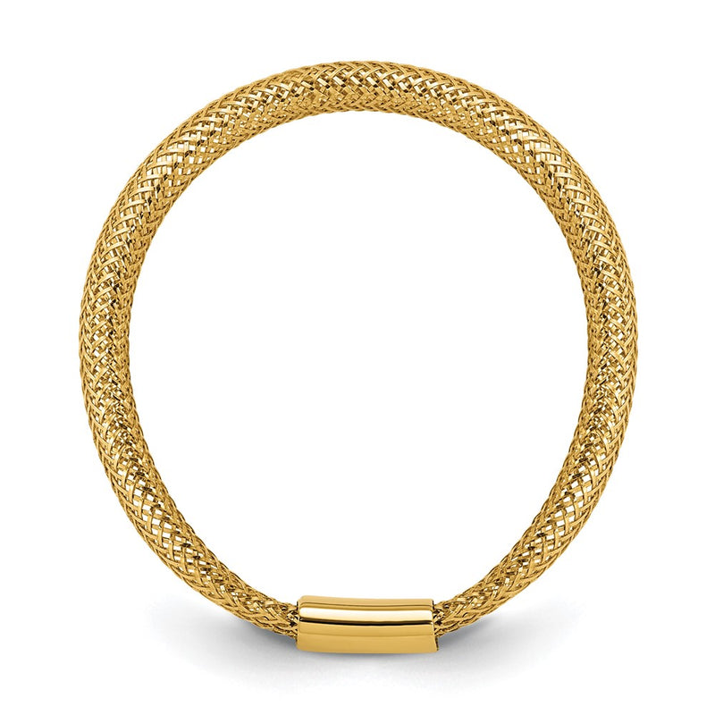 14K Yellow Gold Polished Mesh Stretch Ring
