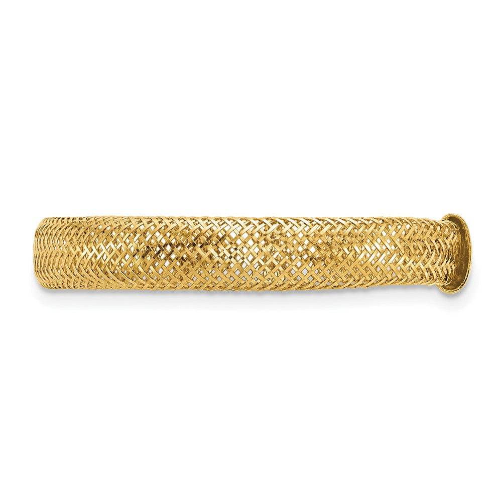14K Yellow Gold Polished Mesh Stretch Ring