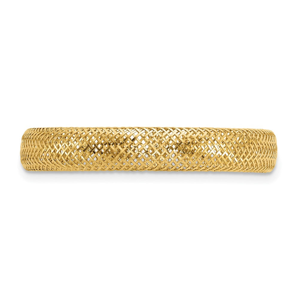 14K Yellow Gold Polished Mesh Stretch Ring