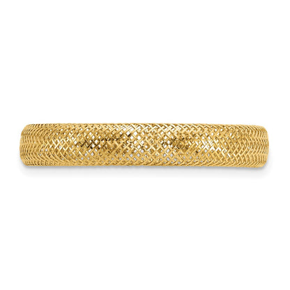 14K Yellow Gold Polished Mesh Stretch Ring