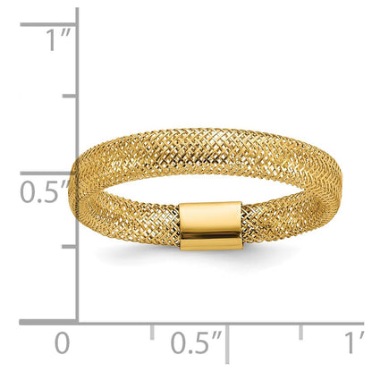 14K Yellow Gold Polished Mesh Stretch Ring